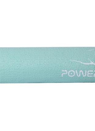 Килимок для йоги та фітнесу powerplay 4010 pvc yoga mat м'ятний (173x61x0.6)6 фото