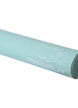 Килимок для йоги та фітнесу powerplay 4010 pvc yoga mat м'ятний (173x61x0.6)5 фото