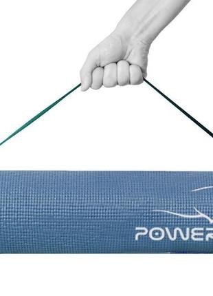 Килимок для йоги та фітнесу powerplay 4010 pvc yoga mat темно-синій (173x61x0.6)2 фото