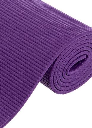 Килимок для йоги та фітнесу power system ps-4014 pvc fitness-yoga mat purple (173x61x0.6)4 фото