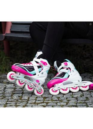 Ролікові коники sportvida 4 в 1 sv-lg0033 size 39-42 white/pink/blue3 фото