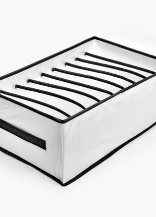 Коробка-органайзер для зберігання білизни 9 відділень 44*25*17 см 4425179j-біла