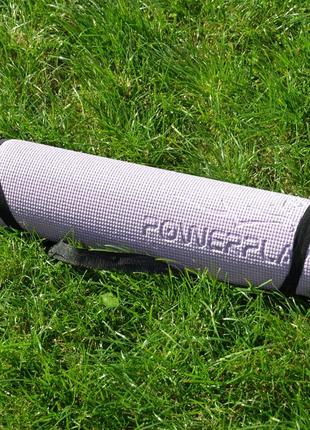 Килимок для йоги та фітнесу powerplay 4010 pvc yoga mat лавандовий (173x61x0.6)6 фото