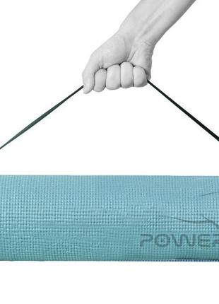 Килимок для йоги та фітнесу powerplay 4010 pvc yoga mat зелений (173x61x0.6)2 фото