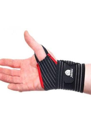 Кистьові бинти power system ps-6000 elastic wrist support black/red2 фото