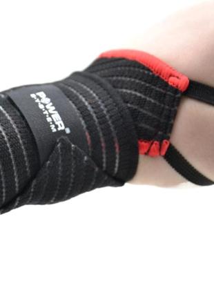Кистьові бинти power system ps-6000 elastic wrist support black/red9 фото