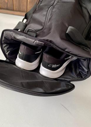Сумка спортивна дорожня для тренувань в спортзал чорна сумка для взуття5 фото