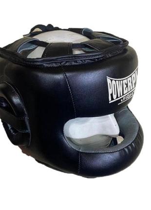 Боксерський шолом тренувальний powerplay 3067 з бампером pu + amara чорний xl3 фото