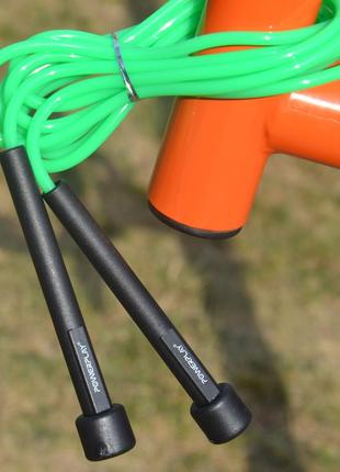 Скакалка powerplay 4201 basic jump rope зелена (2,8m.)9 фото