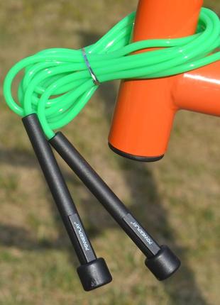 Скакалка powerplay 4201 basic jump rope зелена (2,8m.)6 фото