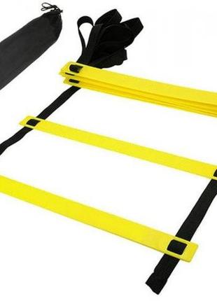 Координаційні сходи для тренування швидкості power system ps-4087 agility speed ladder black/yellow6 фото