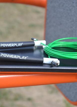 Скакалка швидкісна powerplay 4202 ultra speed rope зелена (2,9m.)9 фото