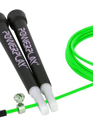 Скакалка швидкісна powerplay 4202 ultra speed rope зелена (2,9m.)2 фото