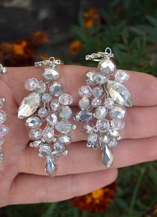 Сережки на свадьбу, свадебные серьги, украшения на свадьбу, серьги для невесты