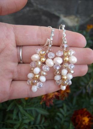 Серьги для невесты, свадебное украшение, свадебные серьги, сережки