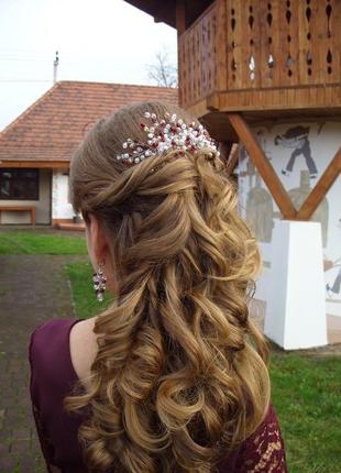 Свадебное украшение для волос, украшение для невесты, гребешок для волос, веточка на свадьбу1 фото