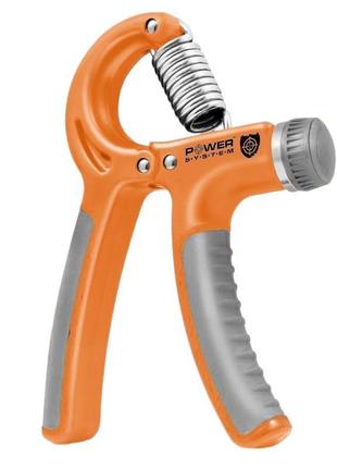 Еспандер кистьовий power system ps-4021 з регульованим навантаженням 10-40 кг.  power hand grip orange