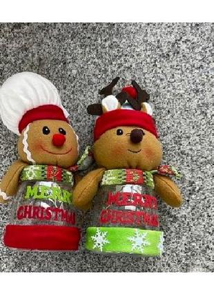 Банка новорічна для подарунків "gingerbread men" 34см m48061  ish