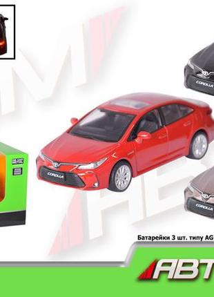 Машина металл 68432   "автопром",1:33 toyota corolla hybrid,батар, свет,звук,откр.двери,в коробке 18*8*9 см