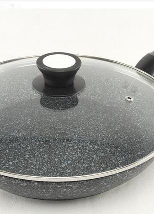 Сковорода с крышкой 28 см сковорода с мраморным покрытием сковорода 28 см с крышкой сковорода для жарки