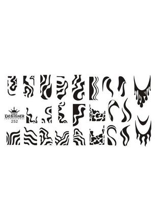 Диск для стемпинга металлический прямоугольный дизайнер 12 см на 6 см, № 252