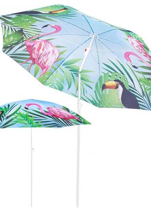 Пляжный зонт springos 180 см с регулируемой высотой и наклоном bu0021