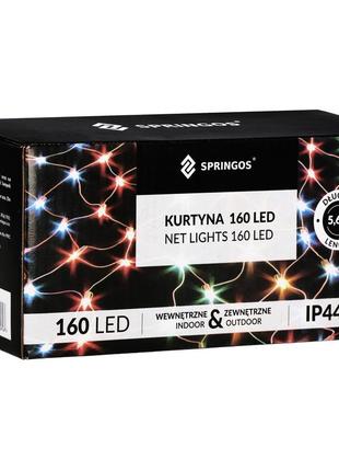 Гирлянда сетка springos 2 x 2.6 м 160 led cl4015 cold white5 фото