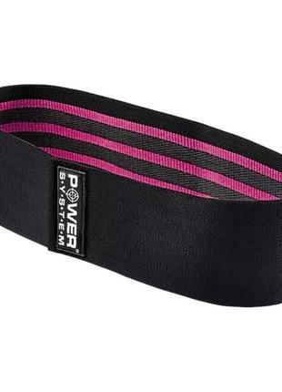 Тканева гумка для фітнесу та спорту power system ps-4091 booty band lvl 1 black/pink (d_64 см. навантаження