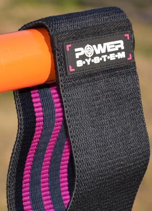 Тканева гумка для фітнесу та спорту power system ps-4091 booty band lvl 1 black/pink (d_64 см. навантаження 18-23кг.)8 фото