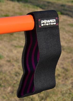 Тканева гумка для фітнесу та спорту power system ps-4091 booty band lvl 1 black/pink (d_64 см. навантаження 18-23кг.)9 фото