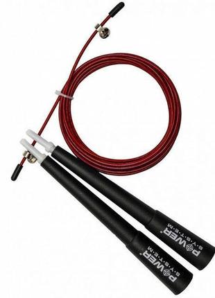 Скакалка швидкісна power system ps-4033 crossfit jump rope red (2,8m.)2 фото