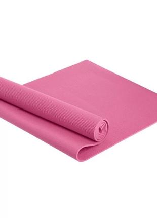 Килимок для йоги та фітнесу power system ps-4014 pvc fitness yoga mat pink (173x61x0.6)3 фото