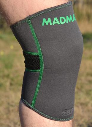 Наколінник madmax mfa-294 zahoprene knee support dark grey/green (1шт.) l5 фото