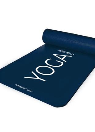 Килимок для йоги та фітнесу powerplay 4151 nbr performance mat синій (183x61x1.2)3 фото