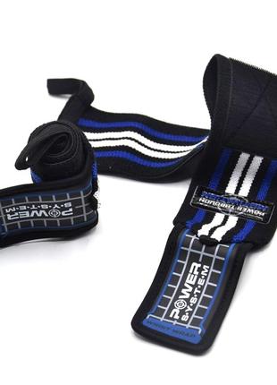 Кистьові бинти power system ps-3500 wrist wraps  blue/black2 фото