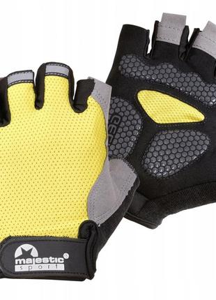Велоперчатки majestic sport без пальцев m-cg-gb-l (l) black/yellow