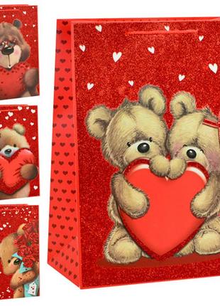 Пакет подарочный бумажный xl "love teddy" 36*54*30см ym01297-xl  ish