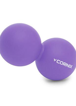 Масажний м'яч cornix lacrosse duoball 6.3 x 12.6 см xr-0114 purple3 фото