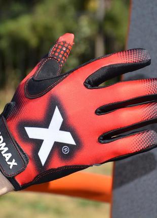 Рукавички для фітнесу madmax mxg-101 x gloves black/grey/red l4 фото