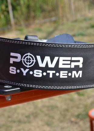 Пояс для важкої атлетики power system ps-3250 power basic шкіряний black l9 фото