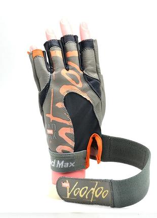 Рукавички для фітнесу madmax mfg-921 voodoo light grey/orange s2 фото