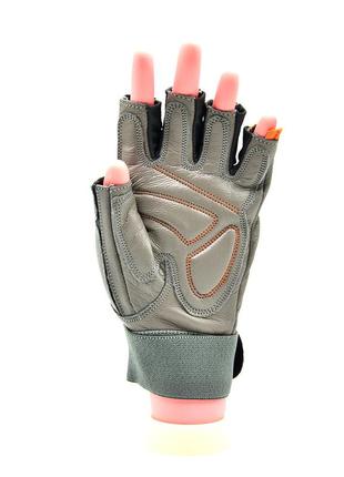 Рукавички для фітнесу madmax mfg-921 voodoo light grey/orange s3 фото