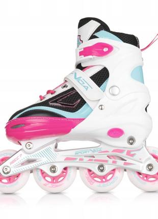 Роликові ковзани sportvida 4 в 1 sv-lg0033 size 39-42 white/pink/blue8 фото