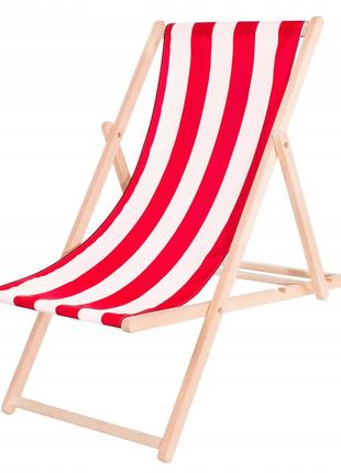 Шезлонг (кресло-лежак) деревянный для пляжа, террасы и сада springos dc0001 whrd