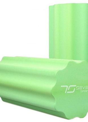Масажний ролик 7sports профільований yoga roller eva ro3-45 зелений (45*15см.)