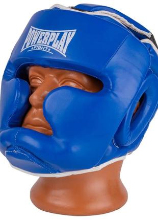 Боксерський шолом тренувальний powerplay 3100 pu синій xl3 фото