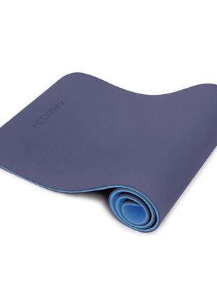 Килимок спортивний cornix tpe 183 x 61 x 1 см для йоги та фітнесу xr-0092 blue/sky blue5 фото