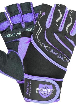 Рукавички для фітнесу power system ps-2720 rebel girl жіночі purple xs1 фото
