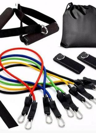 Набор эспандеров для фитнеса power bands 5 резиновых жгутов1 фото