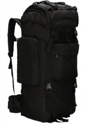 Мужской рюкзак тактический походный рюкзак 70л большой чёрный1 фото